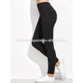 Leggings listrados verticais da cintura alta preta OEM / ODM fabricação atacado moda feminina vestuário (TA7034L)